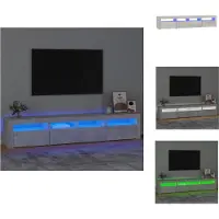 vidaXL Tv-kast - Tv-kasten - Tv-meubel - Tv-meubel Met LED-verlichting - Tv-meubel met LED-verlichting 210x35x40 cm betongrijs