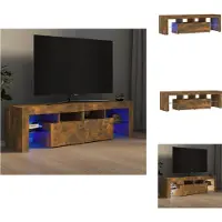vidaXL Tv-kast - Tv-kasten - Tv-meubel - Hifi-meubel - Tv-meubel LED-verlichting 140x36,5x40 cm gerookt eikenkleurig