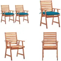vidaXL Tuinstoelen 2 st met kussens massief acaciahout - Tuinstoel - Tuinstoelen - Tuin Stoel - Tuin Stoelen