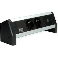 Bachmann DESK 2x Geaard stopcontact USB C , USB oplader 30W GST18