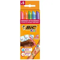 BIC tattoo marker set, assorti, set van 5 pennen en 10 stencils