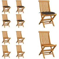 vidaXL Tuinstoelen 4 st met taupe kussens massief teakhout - Tuinstoel - Tuinstoelen - Tuin Stoel - Tuin Stoelen