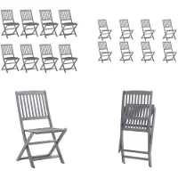 vidaXL Tuinstoelen 8 st inklapbaar met kussens massief acaciahout - Tuinstoel - Tuinstoelen - Tuin Stoel - Tuin Stoelen