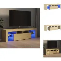 vidaXL Tv-kast - Tv-kasten - Tv-meubel - Hifi-meubel - Tv-meubel LED-verlichting 140x36,5x40 cm sonoma eikenkleurig