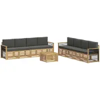 vidaXL Buiten bank set 9 st Wit en antracietkleurig Polyester