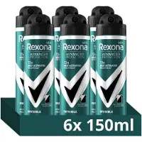 Rexona Men Advanced Protection Invisible anti-transpirant deodorant spray - 6 x 150 ml