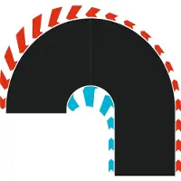 Carrera Racebaanonderdeel - HYBRID - Uitbreidingsset Hairpin Curve 180° Links en Rechts - 2 Baanonderdelen onderdeel