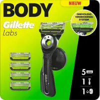 Gillette Labs Body + Intimate Scheersysteem voor Mannen - Houder + 5 scheermesjes - van