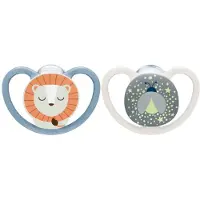 Nuk Fopspeen Perfect Match Air Night Leeuw/Vuurvlieg 18-36mnd 2-pack