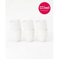 Vtwonen - Basic - Set van 6 - Mokken zonder oor - Wit - Porselein - 275ml