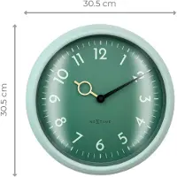 Nextime Wandklok 30,5cm - Stil - Zeegroen - ABS - 'Golden Hour Wall'