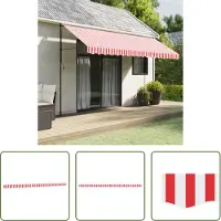 The Living Store Vervangingsdoek voor luifelrok gestreept 4,5 m rood en wit - Waterdicht - Uv Bestendig - Luifeldek - Luifelhoes - Tuinzomer