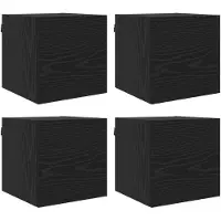 vidaXL Wandgemonteerde TV-kast 4 pcs Zwart eiken 30,5 x 30 x 30 cm