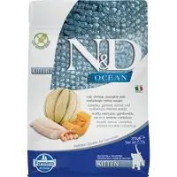 Farmina N&amp;D Ocean Cat Kitten Kabeljau, Garnelen, Kürbis &amp; Cantaloupe-Melone 300 g