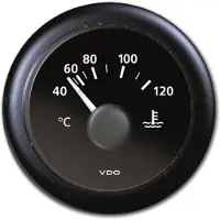 VDO 40-120°c 287.4-22.7 Ohm Temperature Indicator Instrument Zilver 52 mm