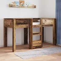 Prolenta Maison Exclusive - Stapelbed voor kinderen, gemaakt van gerecycled hout, afmetingen 75 x 190 cm, houtvezel