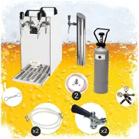 Ich-zapfe Complete set - Biertap - Kontakt 40 - 2-kraans, 50 liter/u - Beertender - Thuistap - Bierkoeler - met Fustkoppeling Type M