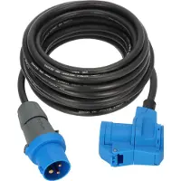 Brennenstuhl Camping CEE verlengkabel CEE-stekker, haakse koppeling | 10m | zwart | H07RN-F 3G2,5 | IP44 | 230V/16A - 1168650510