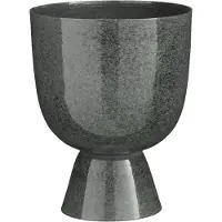 Mica Decorations James Bloempot op Standaard - H28 x Ø22 cm - Metaal - Grijs
