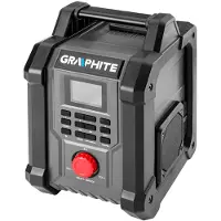 Graphite Batterij en netvoeding + 18 V radio zonder batterij (Internet radio), Radio, Zwart