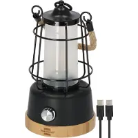 Brennenstuhl 1171800010 CAL 1 AC Campinglantaarn, Campinglamp 350 lm werkt op een accu 570 g Zwart, Hout