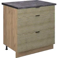 Vicco Fame-Line Keukenonderkast – 80 cm met 3 laden, WB Antraciet Eiken paneel