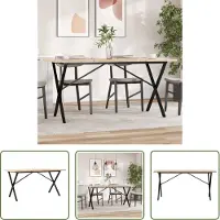 The Living Store De Living Store eettafel met X-frame, 160x80x75,5 cm, massief grenenhout en gietijzer