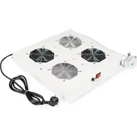 Roline 19-inch dakventilatie unit met 2 ventilatoren, thermostaat, grijs