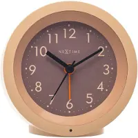 Nextime Tafelwekker Ø10,5 cm x 3,6 cm - Stil - Verlichte Wijzerplaat - Perzik - ABS - Circle