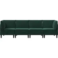 vidaXL Woonkamer Meubelset 4 st Donkergroen Fluweel