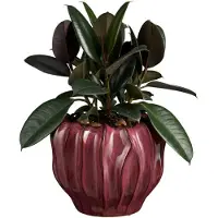 Mica Decorations Planten / bloempot Thom - bordeaux rood - keramiek - 25 x 31 cm