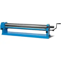 Eberth rondbuigmachine, rolbuigmachine voor plaatwerk tot 1300 mm, buigmachine met drie hoogwaardige stalen rollen, uitswenkbare bovenrol, soepel lopende handkruk, plaatbuigmachine