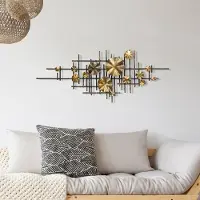 Wallity Wanddecoratie - Metaal - Modern Design - 113x44 cm - Zwart