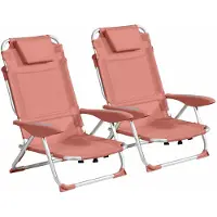Oviala - Set van 2 klik-klak stoelen in strandstijl van papaja polyester - Clic Clac des plages