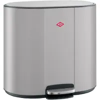 Wesco Multicollector 2 Prullenbak Afvalscheiding (2x25 Liter) | 50 Liter | Metaal - Cool grijs mat | Duo Pedaalemmer met Soft Close en Geurfilter