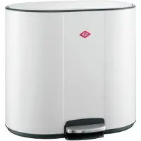 Wesco Multicollector 2 Prullenbak Afvalscheiding (2x25 Liter) | 50 Liter | Metaal - Mat wit | Duo Pedaalemmer met Soft Close en Geurfilter