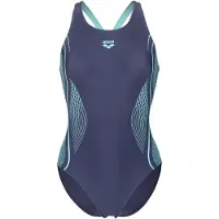 Arena Sportbadpak 'Grid V Back' azuur / donkerblauw