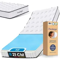 Arensberger LENA Springveermatras – 90cm x 200cm x 21cm – met Memory Foam, HR Pocketveringmatras, Hardheidsgraad H3/H4, Oprolmatras en Ergonomisch Slaapcomfort
