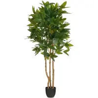 Mica Decorations Vingerplant Kunstplant in Bloempot - H150 x Ø70 cm - Groen