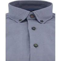 State of Art Katoenen wijde fit overhemd donkerblauw