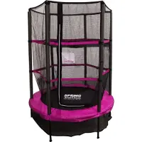 Spring Trampoline - 140 cm met veiligheidsnet - Black Edition - roze rand