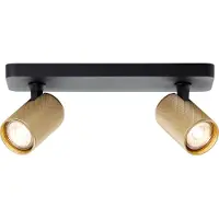 Brilliant Marty - Plafondspot - GU10 2x5W 3000K - Zwart/Goudkleurig