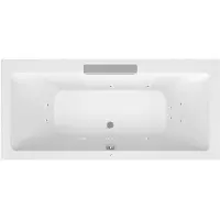 Polysan Cascata Whirlpoolbad, 185x85x45cm, RVS-cascade-uitloop, Active Hydro, chroom