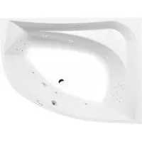 Polysan Tanya Whirlpoolbad rechts, 160x120x49cm, Highline Hydro, chroom