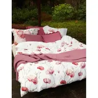 Vandyck Dekbedovertrek Poppy Fields Cream Tan Satijn-140 x 200 / 220 cm | 1-Persoons
