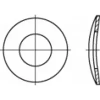 Toolcraft 105900 Veerschijf Binnendiameter: 25 mm DIN 137 Verenstaal 100 stuk(s)