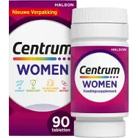 Centrum Women - Multivitaminen - 13 Vitaminen & 10 Mineralen - Tabletten - Energie, Weerstand, Hormonale regulatie, Haren - Bevat Vitamine B6, B12, C, Ijzer en Zink - 90 stuks