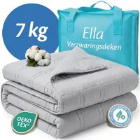 EL Life Verzwaringsdeken 7kg – 135x200 cm – OEKO-TEX Katoen – Weighted Blanket voor Rust & Betere Slaap