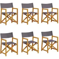 Syfax Set van 6 opklapbare stoelen in donkergrijze stof.