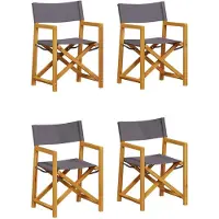 vidaXL Tuinstoelen 4 st inklapbaar stof donkergrijs
